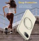 For iPhone 16e Liquid Silicone MagSafe Phone Case with Rotating Holder(White) - 3