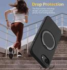 For iPhone 16e Liquid Silicone MagSafe Phone Case with Rotating Holder(Black) - 3