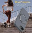 For iPhone 16e Liquid Silicone MagSafe Phone Case with Rotating Holder(Grey) - 3