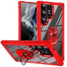 For Samsung Galaxy S25 Ultra 5G TPU + PC Lens Protection Phone Case with Ring Holder(Red) - 1