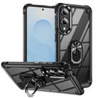 For Samsung Galaxy S25 Edge 5G TPU + PC Lens Protection Phone Case with Ring Holder(Black) - 1