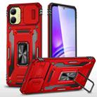 For Samsung Galaxy A06 4G Armor PC Hybrid TPU Camera Shield Phone Case(Red) - 1