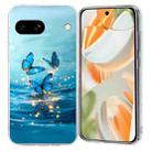 For Google Pixel 7a Colorful Painting Pattern TPU Phone Case(Blue Butterflies) - 1