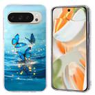 For Google Pixel 8 Colorful Painting Pattern TPU Phone Case(Blue Butterflies) - 1