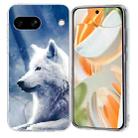 For Google Pixel 8a Colorful Painting Pattern TPU Phone Case(White Wolf) - 1