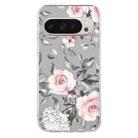 For Google Pixel 9 Colorful Painting Pattern TPU Phone Case(Flowers On Grey) - 2