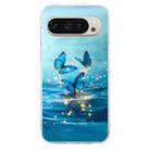 For Google Pixel 9 Pro Colorful Painting Pattern TPU Phone Case(Blue Butterflies) - 2