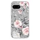 For Google Pixel 9a Colorful Painting Pattern TPU Phone Case(Flowers On Grey) - 2