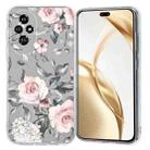 For Honor 200 Pro Colorful Painting Pattern TPU Phone Case(Flowers On Grey) - 1