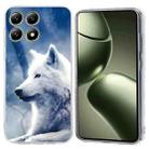 For Xiaomi 14T Colorful Painting Pattern TPU Phone Case(White Wolf) - 1