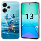 For Redmi 13 4G Colorful Painting Pattern TPU Phone Case(Blue Butterflies) - 1