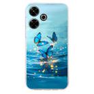 For Redmi 13 4G Colorful Painting Pattern TPU Phone Case(Blue Butterflies) - 2