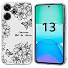 For Redmi 13 4G Colorful Painting Pattern TPU Phone Case(Butterfly Flower) - 1