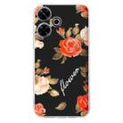 For Redmi 13 4G Colorful Painting Pattern TPU Phone Case(Flowers On Black) - 2