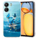 For Redmi 13C 4G Colorful Painting Pattern TPU Phone Case(Blue Butterflies) - 1