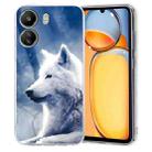 For Redmi 13C 4G Colorful Painting Pattern TPU Phone Case(White Wolf) - 1