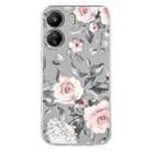 For Redmi 13C 4G Colorful Painting Pattern TPU Phone Case(Flowers On Grey) - 2