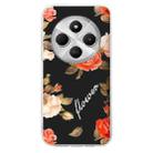 For Redmi 14C 4G Colorful Painting Pattern TPU Phone Case(Flowers On Black) - 2