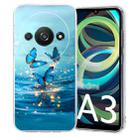 For Redmi A3 Colorful Painting Pattern TPU Phone Case(Blue Butterflies) - 1