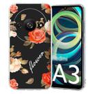 For Redmi A3 Colorful Painting Pattern TPU Phone Case(Flowers On Black) - 1