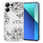 For Redmi Note 13 4G Colorful Painting Pattern TPU Phone Case(Butterfly Flower) - 1