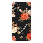 For Redmi Note 13 4G Colorful Painting Pattern TPU Phone Case(Flowers On Black) - 2