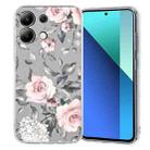 For Redmi Note 13 4G Colorful Painting Pattern TPU Phone Case(Flowers On Grey) - 1