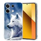 For Redmi Note 13 5G Colorful Painting Pattern TPU Phone Case(White Wolf) - 1