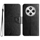 For Redmi 14C Butterfly Flower Pattern Flip Leather Phone Case(Black) - 1