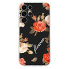 For Samsung Galaxy S25 Ultra 5G Colorful Painting Pattern TPU Phone Case(Flowers On Black) - 2