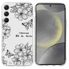 For Samsung Galaxy S25+ 5G Colorful Painting Pattern TPU Phone Case(Butterfly Flower) - 1