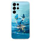 For Samsung Galaxy S24 Ultra 5G Colorful Painting Pattern TPU Phone Case(Blue Butterflies) - 2