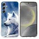 For Samsung Galaxy S24+ 5G Colorful Painting Pattern TPU Phone Case(White Wolf) - 1