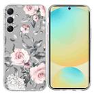For Samsung Galaxy S24 FE 5G Colorful Painting Pattern TPU Phone Case(Flowers On Grey) - 1