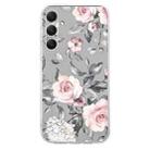 For Samsung Galaxy S24 FE 5G Colorful Painting Pattern TPU Phone Case(Flowers On Grey) - 2
