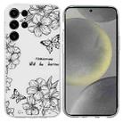For Samsung Galaxy S23 Ultra 5G Colorful Painting Pattern TPU Phone Case(Butterfly Flower) - 1