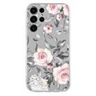 For Samsung Galaxy S23 Ultra 5G Colorful Painting Pattern TPU Phone Case(Flowers On Grey) - 2