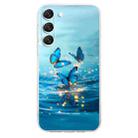 For Samsung Galaxy S23 5G Colorful Painting Pattern TPU Phone Case(Blue Butterflies) - 2