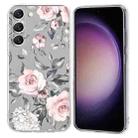 For Samsung Galaxy S23 5G Colorful Painting Pattern TPU Phone Case(Flowers On Grey) - 1