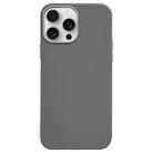 For iPhone 15 Pro Max Litchi Pattern Silver Edge Camera Frame Material Phone Case(Grey) - 1