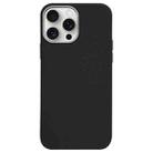 For iPhone 15 Pro Max Litchi Pattern Silver Edge Camera Frame Material Phone Case(Black) - 1