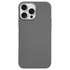 For iPhone 15 Pro Litchi Pattern Silver Edge Camera Frame Material Phone Case(Grey) - 1