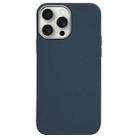 For iPhone 15 Pro Litchi Pattern Silver Edge Camera Frame Material Phone Case(Blue) - 1
