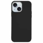 For iPhone 15 Litchi Pattern Silver Edge Camera Frame Material Phone Case(Black) - 1