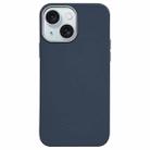 For iPhone 15 Litchi Pattern Silver Edge Camera Frame Material Phone Case(Blue) - 1