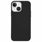 For iPhone 14 Plus Litchi Pattern Silver Edge Camera Frame Material Phone Case(Black) - 1