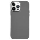 For iPhone 14 Pro Litchi Pattern Silver Edge Camera Frame Material Phone Case(Grey) - 1