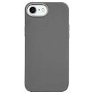 For iPhone SE 2022 / SE 2020 Litchi Pattern Silver Edge Camera Frame Material Phone Case(Grey) - 1