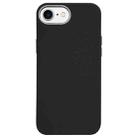 For iPhone SE 2022 / SE 2020 Litchi Pattern Silver Edge Camera Frame Material Phone Case(Black) - 1