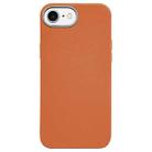 For iPhone SE 2022 / SE 2020 Litchi Pattern Silver Edge Camera Frame Material Phone Case(Brown) - 1